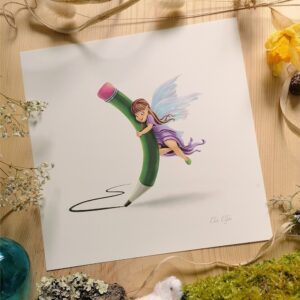 Affiche enfant - La fée au crayon magique - Eliz Elfée